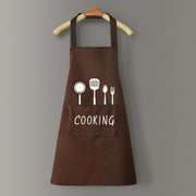 [啡色] 日式防水防油围裙有口袋易清洗(Cooking款)