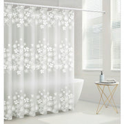 Waterproof printed shower curtain (fog white flower) curtain light blocking curtain isolation cloth