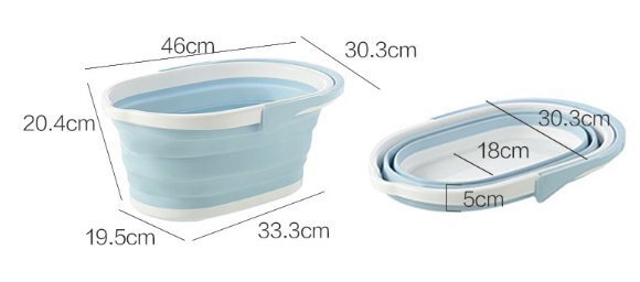 Foldable multifunctional bucket with wide mouth design floor mop bucket/car wash/cleaning - blue foldable vegetable washing plastic basin bucket for foot soaking camping clothes laundry