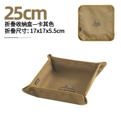 Outdoor camping storage tray home travel storage box camping portable folding square debris storage tray tableware