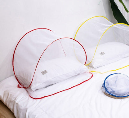 Installation-free MINI folding mosquito net encrypted anti-mosquito round head face mini anti-mosquito net for camping