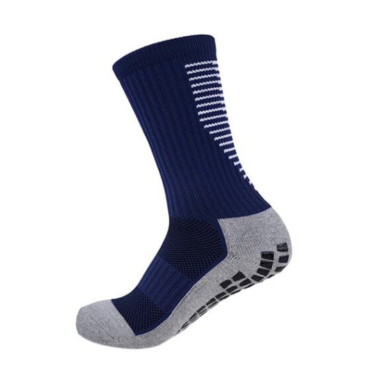 藍色 條紋防滑足球襪 男足球襪訓練短襪 籃球襪 羽毛球襪 毛巾襪子 中筒運動襪子 男裝運動襪