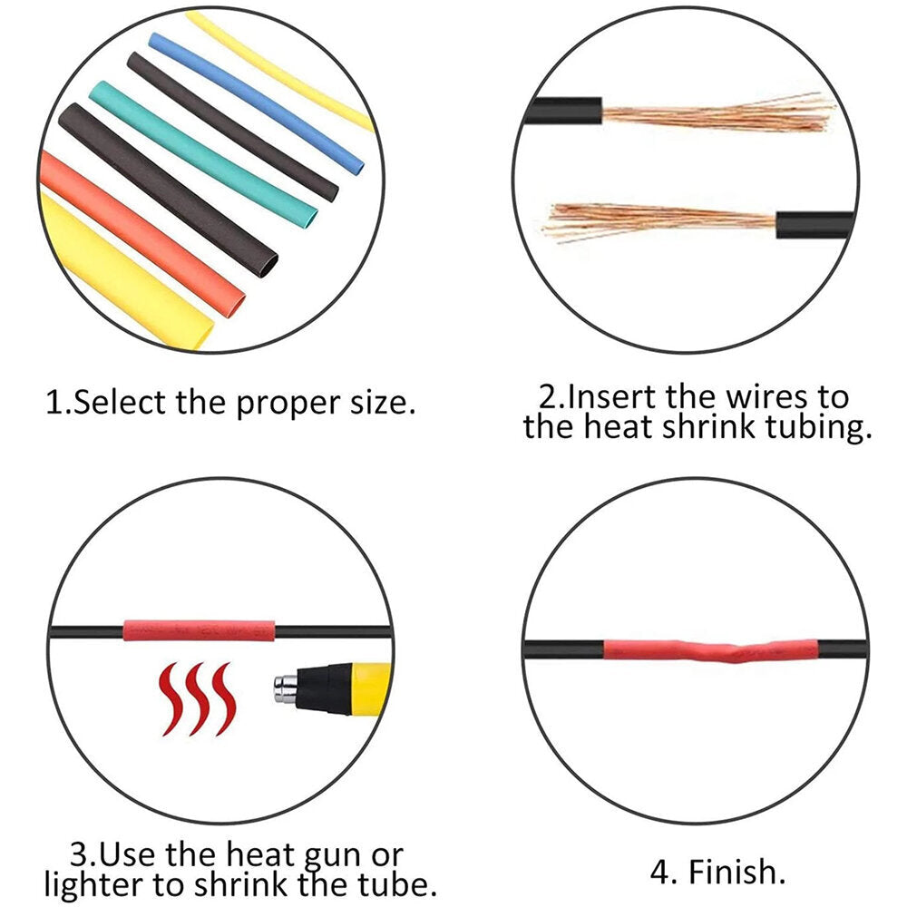 [100 Piece Set] Colored Heat Shrink Tube Combination Household Wire Heat Shrink Intermediate Tube Wire Tape