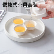 便捷式茶具套裝便攜式功夫一次性茶具旅行泡茶甘蔗渣紙漿杯子套裝 茶具套裝