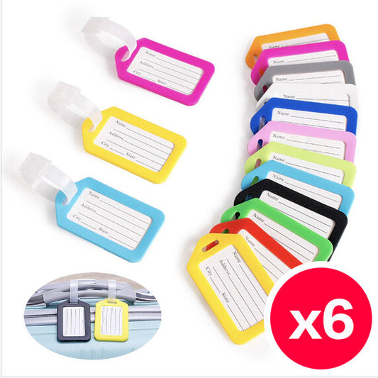 [6-pack] Mixed color luggage tag, boarding pass, luggage tag, name card, suitcase, trolley case, luggage check-in tag, luggage tag