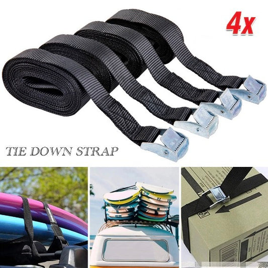 [4-Pack] Zinc Alloy Press Buckle Cargo Binding Straps Press Buckle Tensioning Straps Cargo Luggage Straps Luggage Straps
