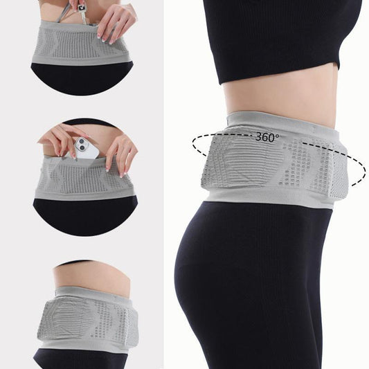 New sports waist bag with large capacity for men and women, outdoor running and cycling, multifunctional waist bag, breathable, non-slip, gray waist bag
