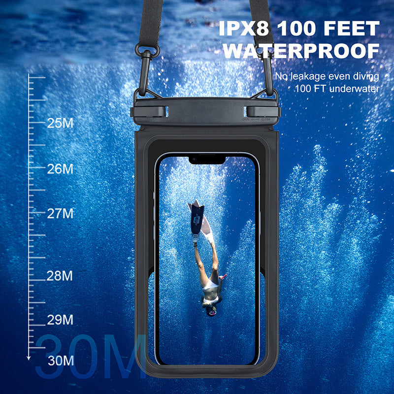 IPX8雙容量手機防水袋 大容量防水手機袋 潛水防水袋 黑色