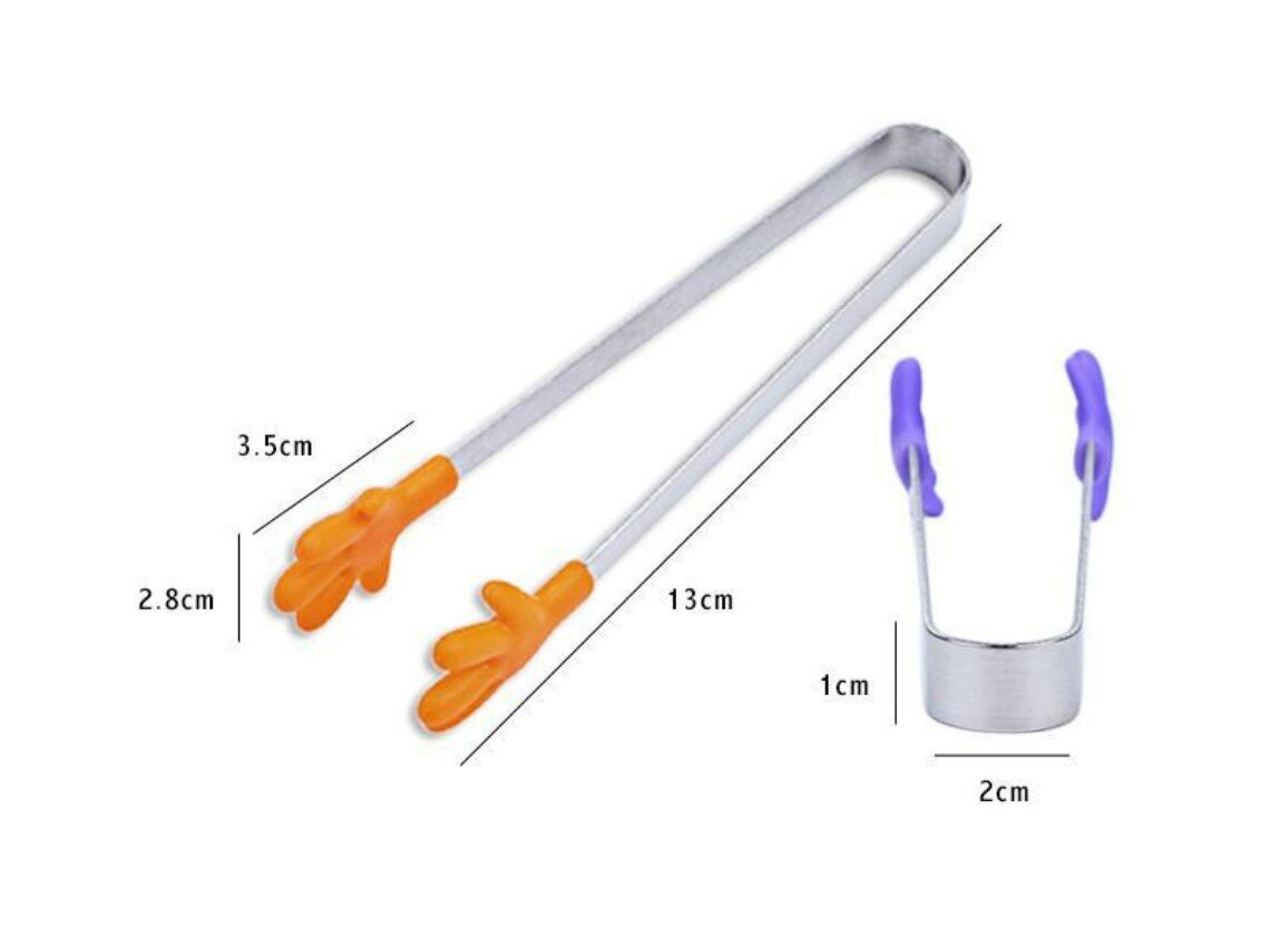 不銹鋼 冰夾 方糖夾 小食夾子 夾冰粒夾自助餐烤肉廚房冰塊夾酒店食物夾牛排夾子 cocktail 檸檬 矽膠夾子防滑冰夾不銹鋼迷你食物夾食品夾矽膠方糖夾 冰夾及不銹鋼冰粒