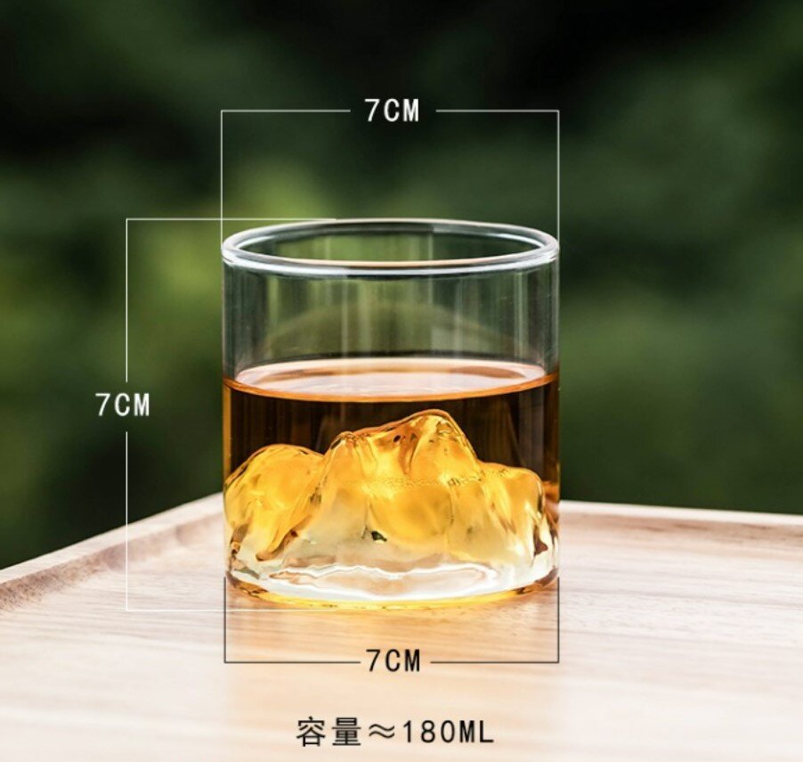 觀山玻璃酒杯家用日式果酒茶杯男士泡茶威士忌杯子高硼矽水杯 清酒杯