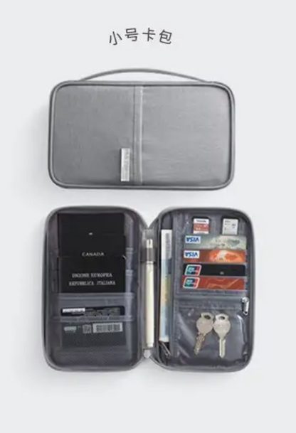 Travel passport bag holder water-repellent document storage bag passport holder document bag gray document bag