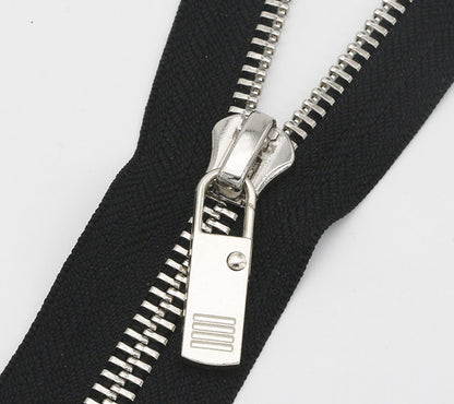 2 easy-to-install zipper buckles, detachable sliders, pull pendants, clothing metal pull tabs, school bags, luggage zippers, zipper tabs, zipper pull accessories, one black and one silver, set of 2