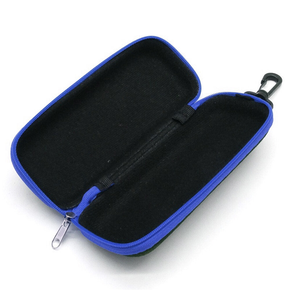 藍色 眼鏡盒 便攜式牛仔布拉鏈眼鏡盒 簡約時尚太陽鏡盒 儲物盒
