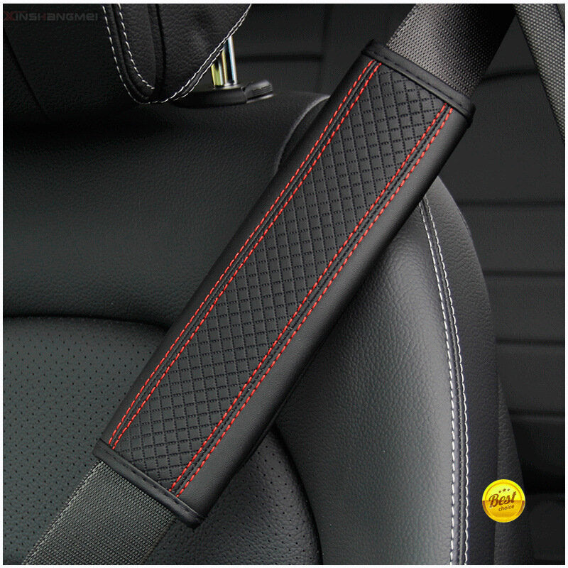 Fiber leather embossed car seat belt shoulder protector protective cover safety belt