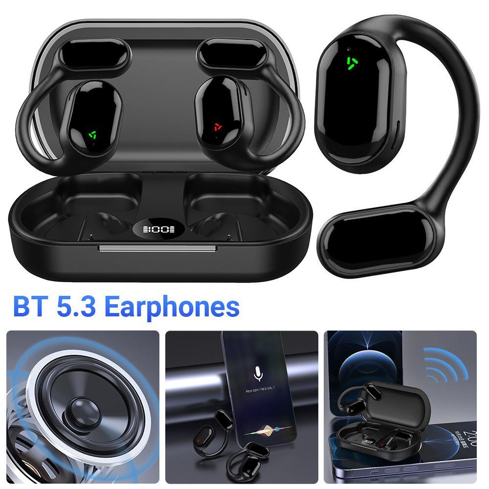 Black over-ear Bluetooth headset, non-in-ear Bluetooth headset, wireless binaural noise reduction sports bone conduction headset [parallel import]