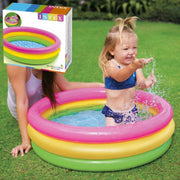 86cm rainbow three-ring baby inflatable swimming pool pool terrace rooftop inflatable swimming pool bb swimming pool