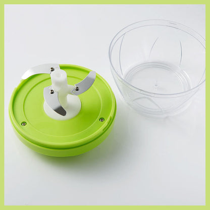 手拉蒜蓉器/切碎粒神器/切菜器 【安全·耐用·可靠】手拉式攪碎機小旋風家用廚房小型手動大蒜切蒜剁辣椒神器 蒜泥絞肉機 Kitchen Food Mincer 拉蒜神器家用迷你蒜泥器 搗蒜器 多功能滾筒