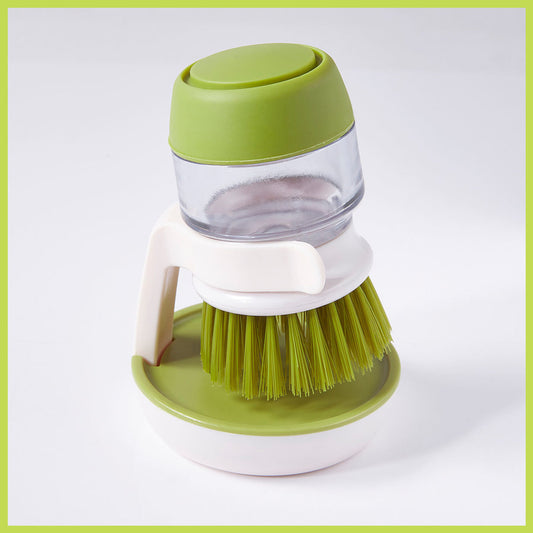 Creative kitchen soap brush with base (green)