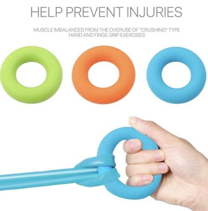 Blue silicone grip ring sports fitness grip trainer hand weight training silicone grip ring O-shaped oval grip set finger rehabilitation grip ring training auxiliary supplies