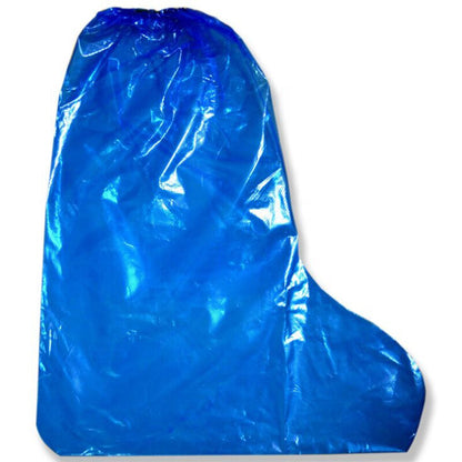 5 pairs of disposable high-top rain boots covers (blue)