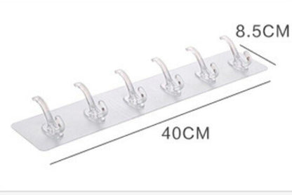 6連排粘鉤免釘無痕掛架掛衣鉤浴室衛生間廚房免打孔聯排掛鉤 黏貼掛鉤