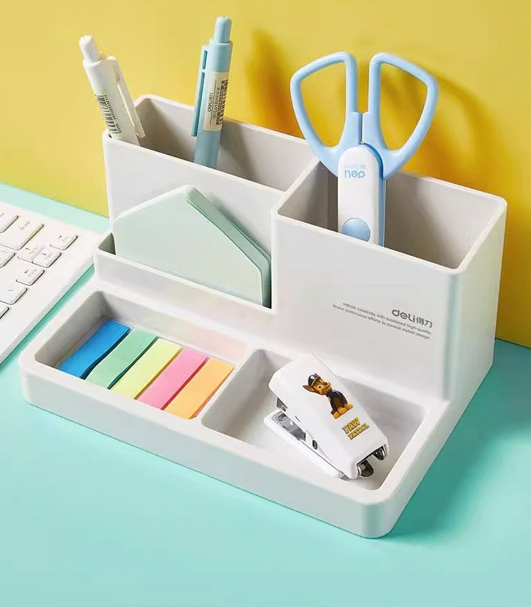 多功能筆筒收納盒 筆座筆插書擋一體簡約創意時尚 白色 儲物盒