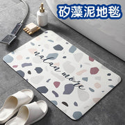 Diatom mud carpet, Nordic style printed bathroom foot mat, absorbent soft pad, non-slip toilet floor mat, diatomaceous earth absorbent mat