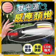 COB headlight induction headlight rechargeable headlight safety helmet light (white, red and yellow light model)