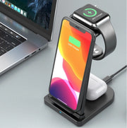 3 in 1 無線充電座 B-12 手機 iphone airpods 15W 可拆卸充電板 折疊 需配合9V快充火牛 apple watch 手錶 charging stand iwatch