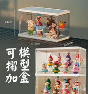 盲盒收納展示架透明手辦展示盒泡泡瑪特展示盒