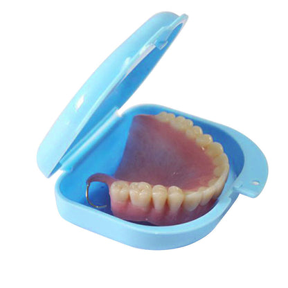 [1个装-蓝色] 带孔小牙盒假牙盒义齿盒牙套盒[平行进口] 储物盒