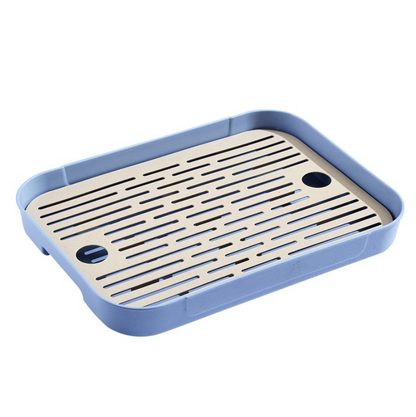 Multi-functional drain tray Multi-functional double-layer drain tray Plastic rectangular storage tray Kitchen tray Household fruit tray Tea tray Multi-purpose drain tray Nordic style drain tray