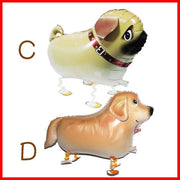 金毛寻回犬走路气球生日Party 生日气球铝箔气球派对布置拍摄道具会走路气球的动物散步行走充气站立卡通造型宠物汽球