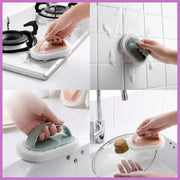 Kitchen and bathroom cleaning brush, scouring pad, cleaning brush, bathroom tub and tile cleaning brush, kitchen cleaning brush, stove sponge brush, floor brush. Strong decontamination, gentle on hands. Toilet tile wall brush, floor brush.