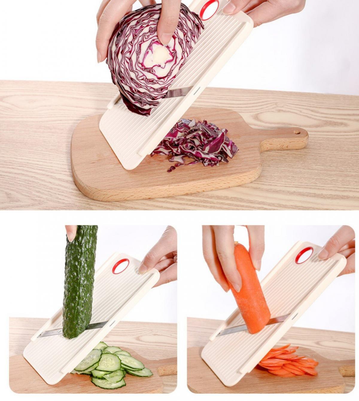 ECHO日本進口家用廚房手動切菜器 塑料可懸掛大頭菜切片器刨刀 刀具套裝