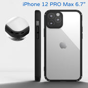 iPhone 12 Pro Max (6.7-inch) Rugged Case - Transparent Black Edge Semi-Hard Case