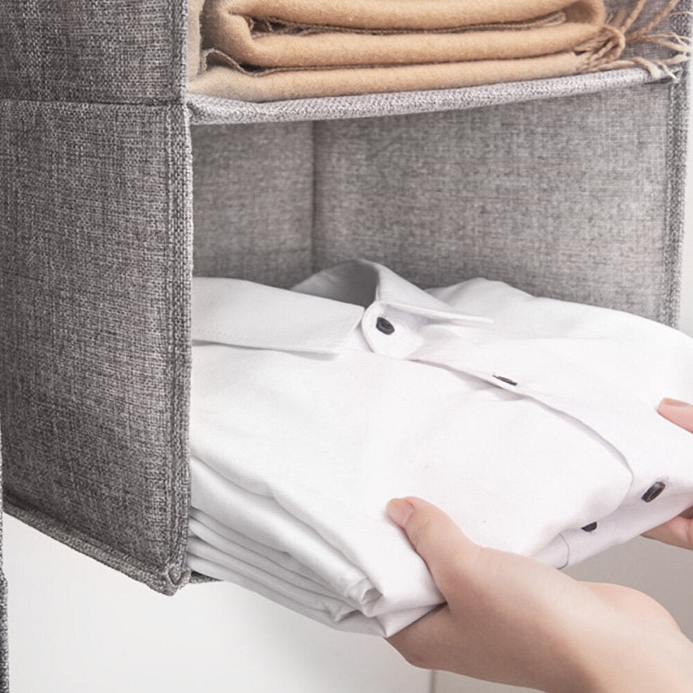 New multi-layer clothing dust-proof hanging bag [S size・Three layers] Wardrobe hanging clothing handbag sundry storage and organization hanging bag