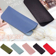 Black PU glasses case glasses bag reading glasses/sunglasses leather knife edge slanted leather bag thickened glasses leather case