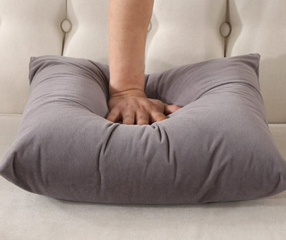 Nordic velvet solid color pillow Gouchen pillow 45x45cm [sofa cushion cusion | office lumbar pillow | large bedside backrest] (beige)