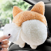 Corgi butt funny car tissue box creative cute tissue box car interior decoration tissue bag box
