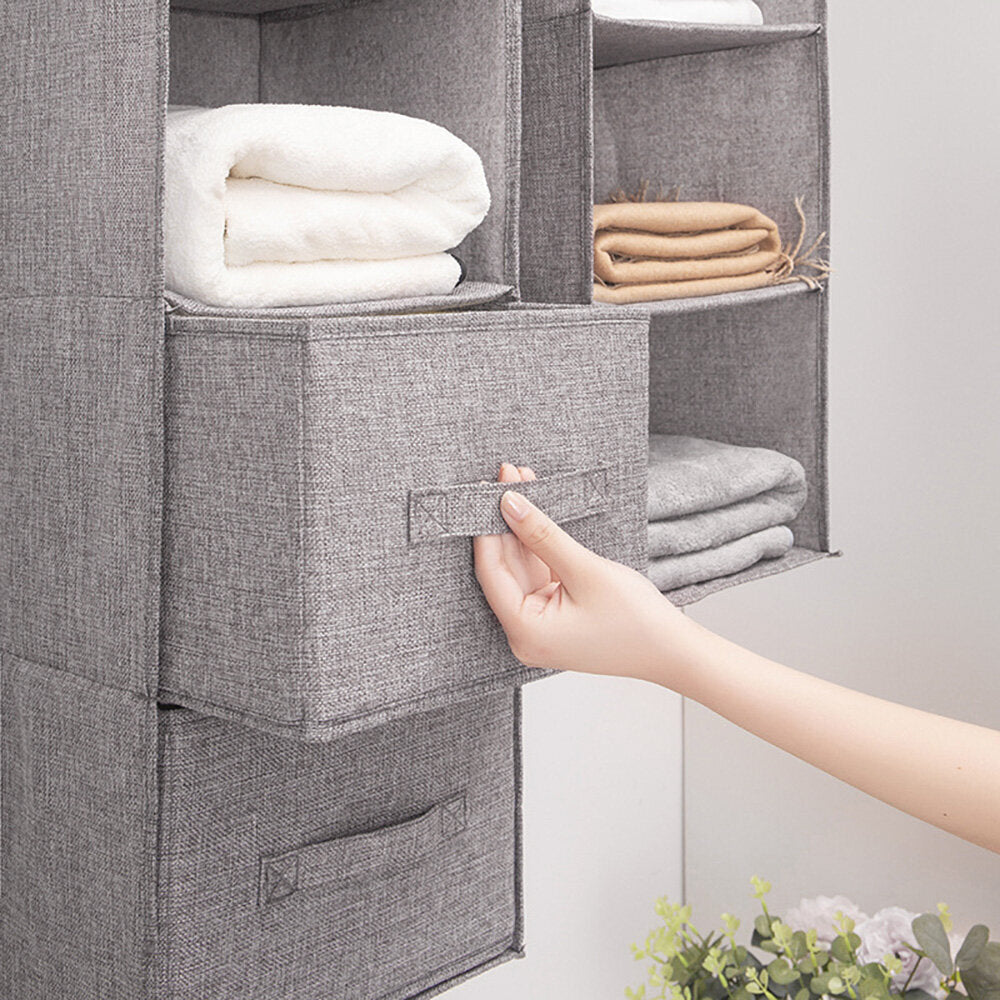 New multi-layer clothing dust-proof hanging bag [S size・Three layers] Wardrobe hanging clothing handbag sundry storage and organization hanging bag