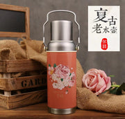 Special nostalgic portable thermos kettle 304 stainless steel thermos cup thermos kettle retro style elegant and decent