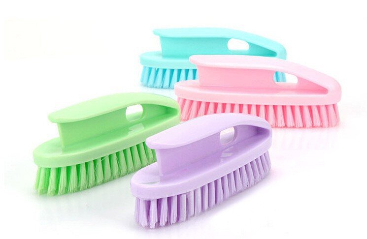 Nylon shoe brush multi-functional shoe cleaning tool soft-bristled brush household manual colored plastic curved handheld strong decontamination hard-bristled brush clothes and shoes cleaning brush