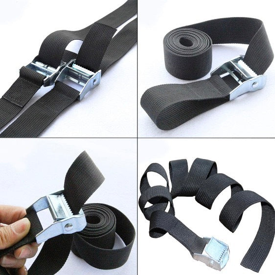 [4-Pack] Zinc Alloy Press Buckle Cargo Binding Straps Press Buckle Tensioning Straps Cargo Luggage Straps Luggage Straps