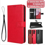 [Brown] [For Samsung Galaxy A54 5G] Mobile phone case flip phone case lanyard three-slot mobile phone leather case