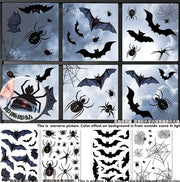 A must-have for Halloween! Static glass window stickers (Black Spider &amp; Bat). Decorating door stickers for Halloween is not monotonous. Decorate as you like and enjoy the festive atmosphere.