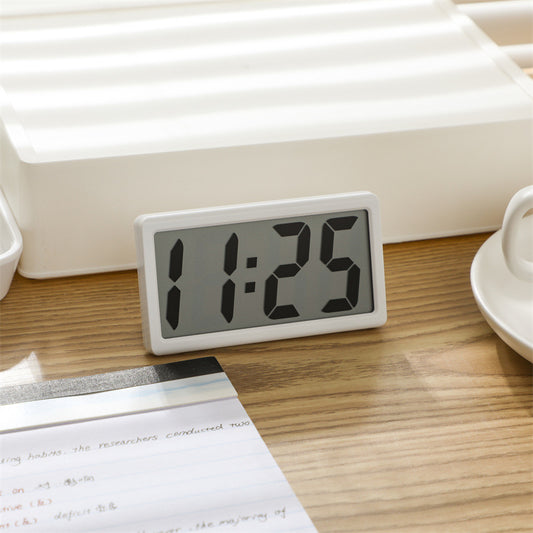 簡約電子時鐘 學生用擺放式鐘表 高顏值靜音 電子時鐘 白色 電子鐘