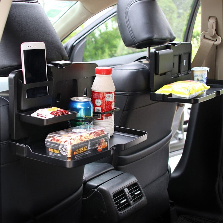 Car rear seat multifunctional storage tray, foldable storage drink rack, car seat back, dinner plate, dining table, car dining table, foldable bracket, car computer laptop table