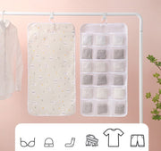 18-grid clothing, socks and underwear storage hanging bag, wardrobe small items storage, wall door, back pocket, classification and organization bag, wardrobe hanging storage bag, single-sided storage and organization, ordinary storage bag