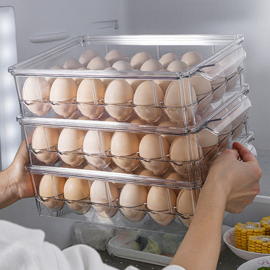 Egg storage box refrigerator storage box flip-top fresh-keeping sealed household refrigerator egg fresh-keeping box transparent egg box-15 grid storage box